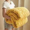 Solid Color Jacquard Blanket Coral Fleece Flannel Thickened Throw Blanket Gift Blanket Household Use