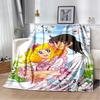 Cute Candy Girl Anime Plush Throw Blanket Soft Flannel for Living Room Bedroom Sofa Perfect Kids Gift