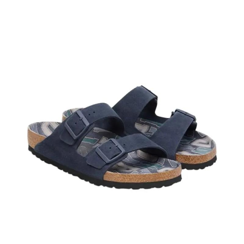 Birkenstock Arizona Unisex Slip On Open Toe Sandals Navy Blue Wide Fit 1030643 43