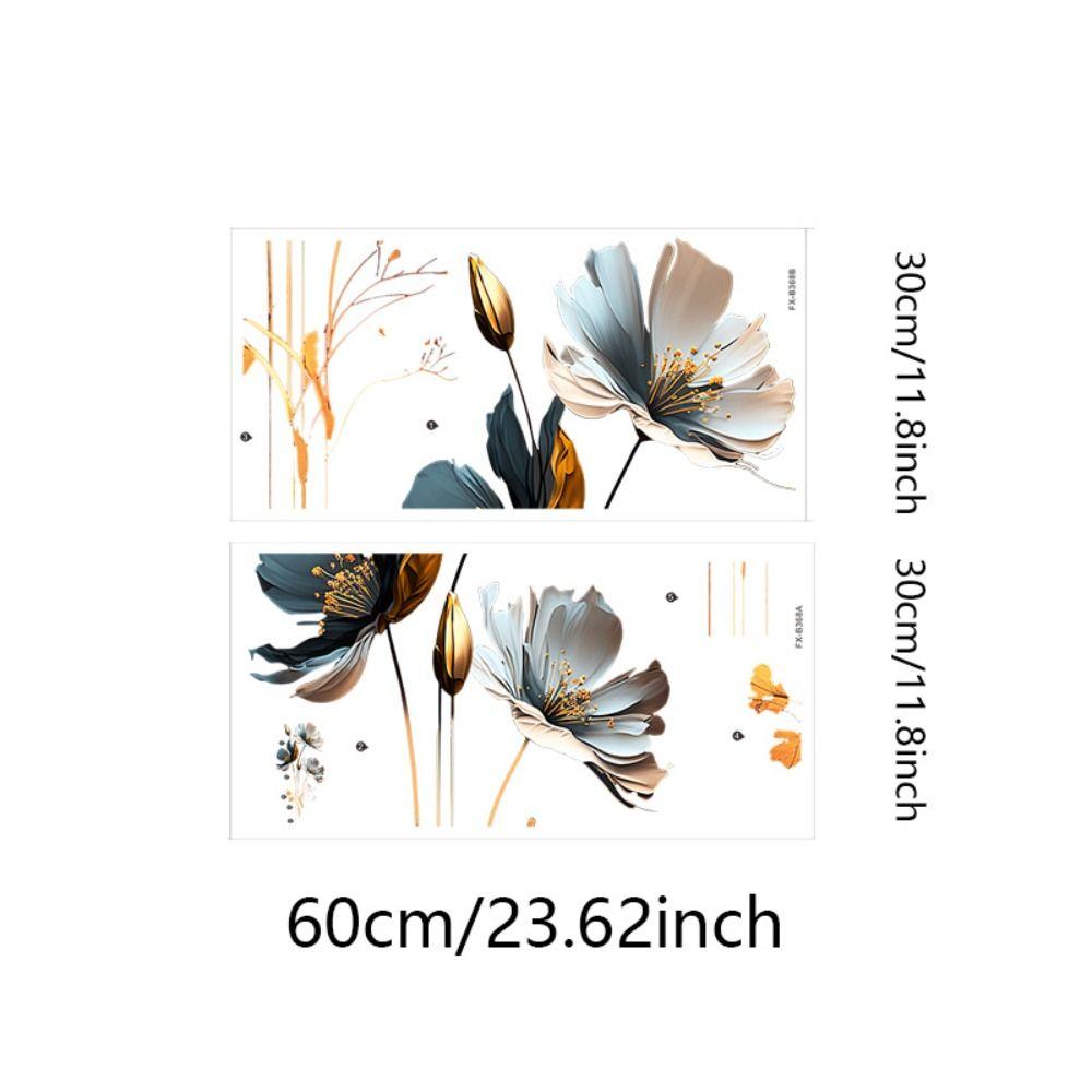 3D Lotus Background Decor Decals Retro Aesthetic Wallpaper Flower Wall Stickers  Bedroom