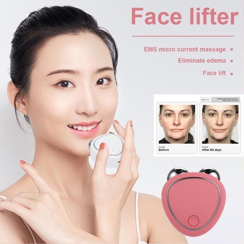 Facial Massager Microcurrent Face Lift Machine Roller Skin Tightening Rejuvenation Beauty Charging Facial Wrinkle Remover