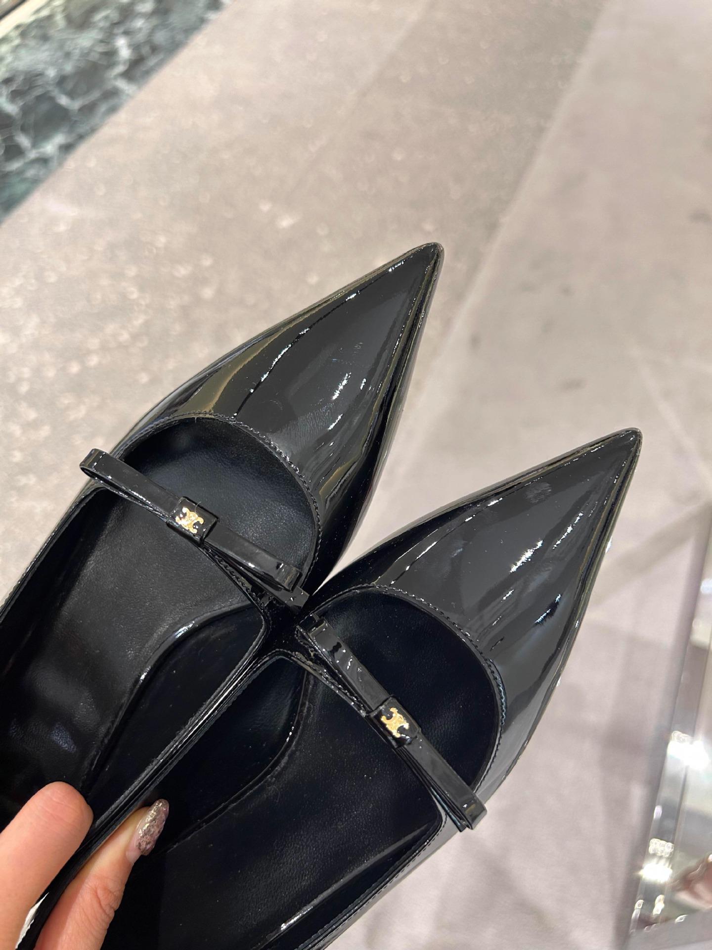 

Cowhide version~ French bow leather soft-soled small single shoes women s spring ballet flats Mary Jane small leather shoes 40 чёрный