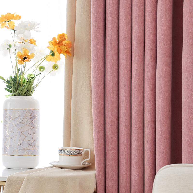 Baby Fleece French Cream High Blackout Curtain Cloth, Bedroom Children'S Room Sun Protection And Heat Insulation Curtain Finished Product
