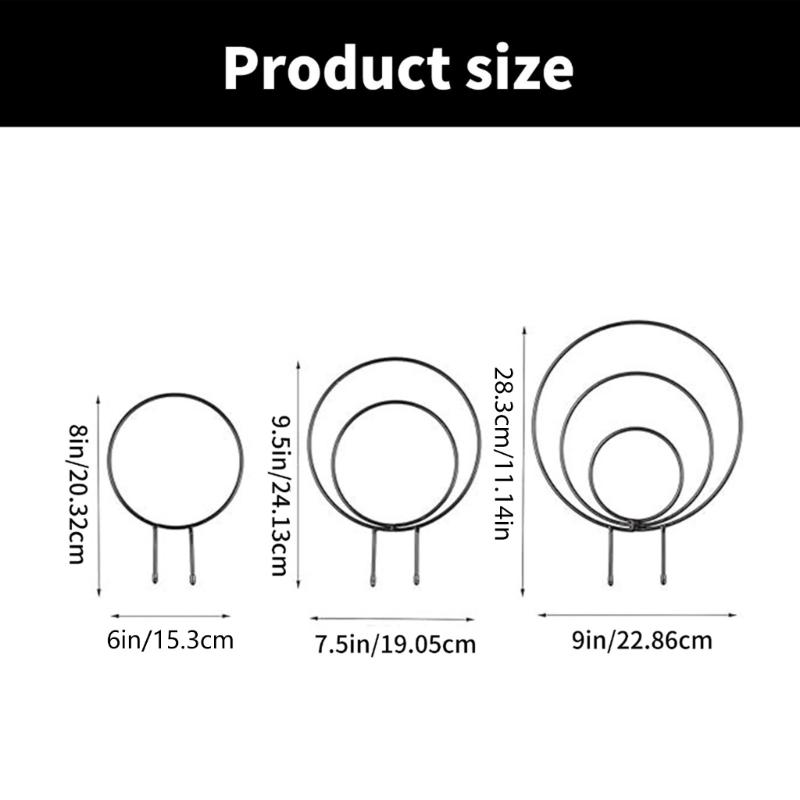 3 Stück Runder Metall-Pflanzenrankgitter für Kletterpflanzen Innen-Hauspflanzen-Stützgitter für Garten-Topfpflanzen-Stütze
