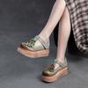 Fashion GKTINOO Retro Round Toe Thick Soled Shoes For Spring And Summer 2025 New Genuine Leather Flower Women's Flat Platform Shoes