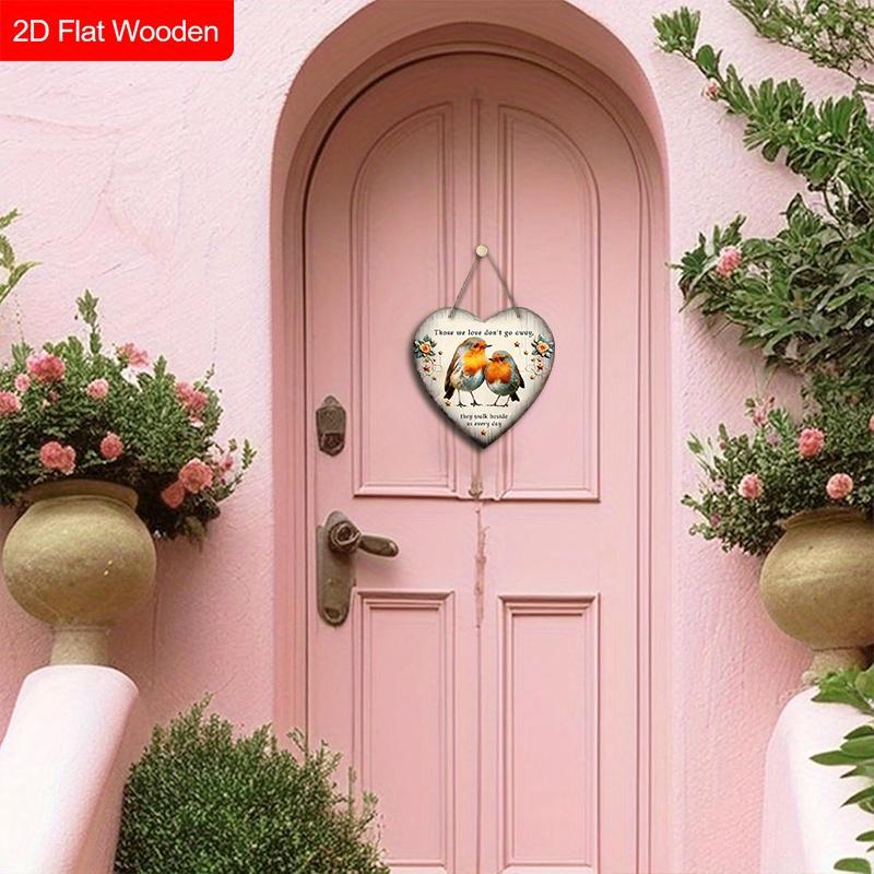 Memorial Wooden Sign with Heart-shaped Design - Unique Figurine Ornaments - Ideal for Front Door, Porch, Wall Decor