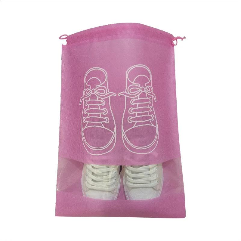 10/5Pcs Shoe Storage Bag With Thickened Non-woven Fabric Strap Mouth Large Capacity Travel Waterproof Shoe Bag Moistureproof