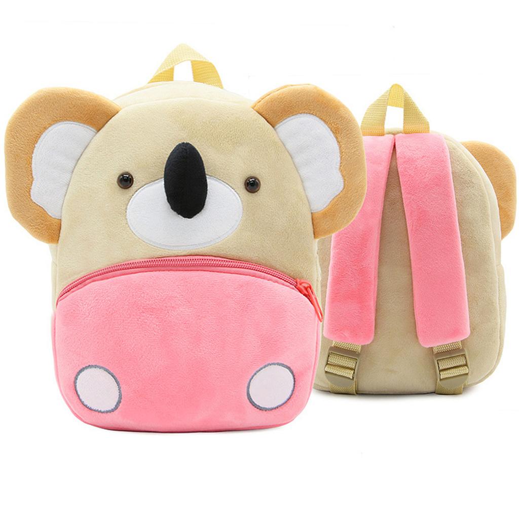 3D Animal Backpack For Kids Plush Kindergarten Schoolbag Zipper Closure