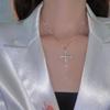 Mode Glanz Kristall Zirkon Kreuz Anhänger Halskette für Frauen Mädchen Kristall Kette Halskette Punk Party Schmuck Geschenk