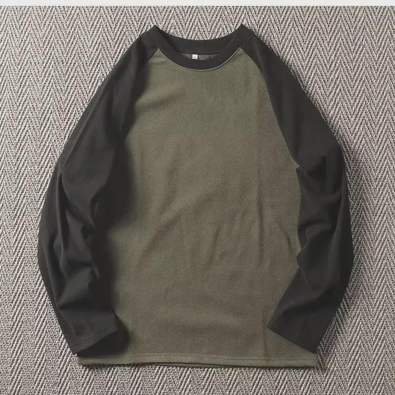 

Мужская двухсторонняя бархатная толстовка — мягкая, удобная, рукава реглан, топ с длинными рукавами для осени/зимы. 5XL зелёный