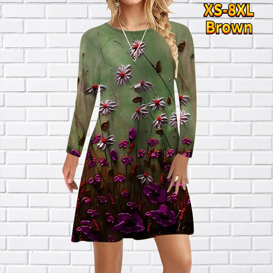 

Женское повседневное платье с принтом ромашки Платья для женщин с круглым вырезом и коротким рукавом Платье больших размеров 8XL мятный зеленый