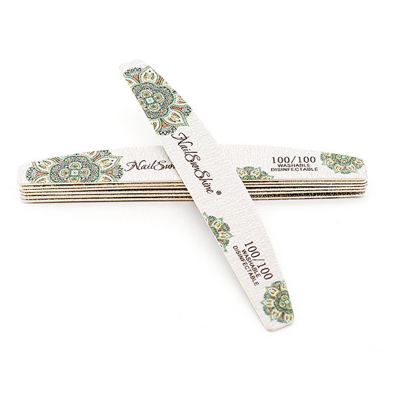 SunShine Half-Moon Wooden Nail File - Thin, Textured, Washable, and Wear-Resistant