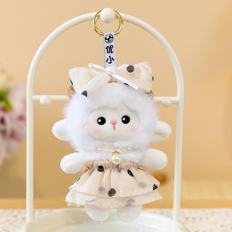 Cute Lamb Plush Pendant Fluffy Soft Stuffed Sheep Charm 1Pcs for Handbag Purse Decoration Girls Daily Gift