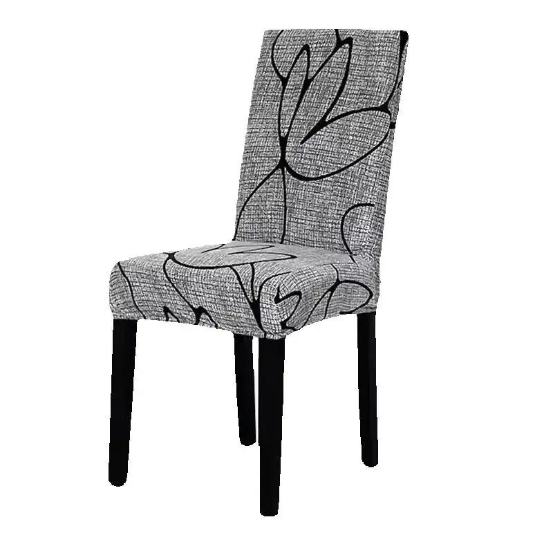 1Pc Nordic Prints Dining Chair Slipcover Elastic Chair Seat Covers Universal Kitchen Chair Protector Cover For Wedding Banquet