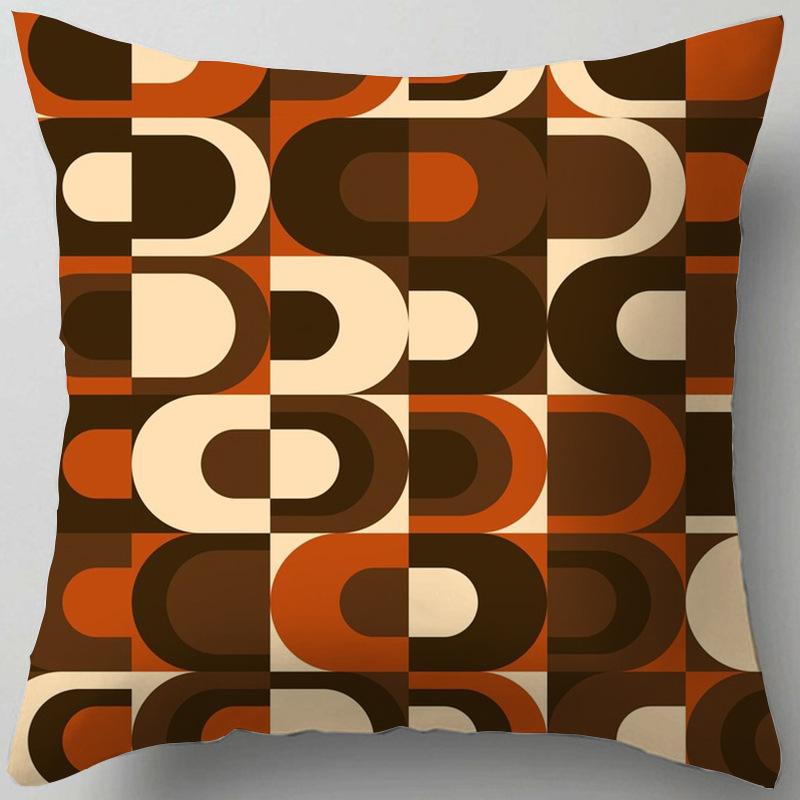 Orange Geometric Pillowcase Modern Home Decor Living Room Office Sofa Cushion Cover Home Decor Pillowcase