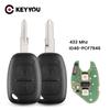 KEYYOU For Renault Traffic Master Vivaro Movano Kangoo Remote Key Fob 2 Buttons 433MHz ID46 Chip Transmister NE73 VAC102 Blade