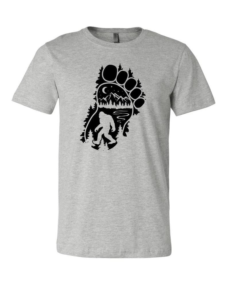 Bigfoot Sasquatch Graphic T- Shirt Funny Cryptid Outdoor Tee