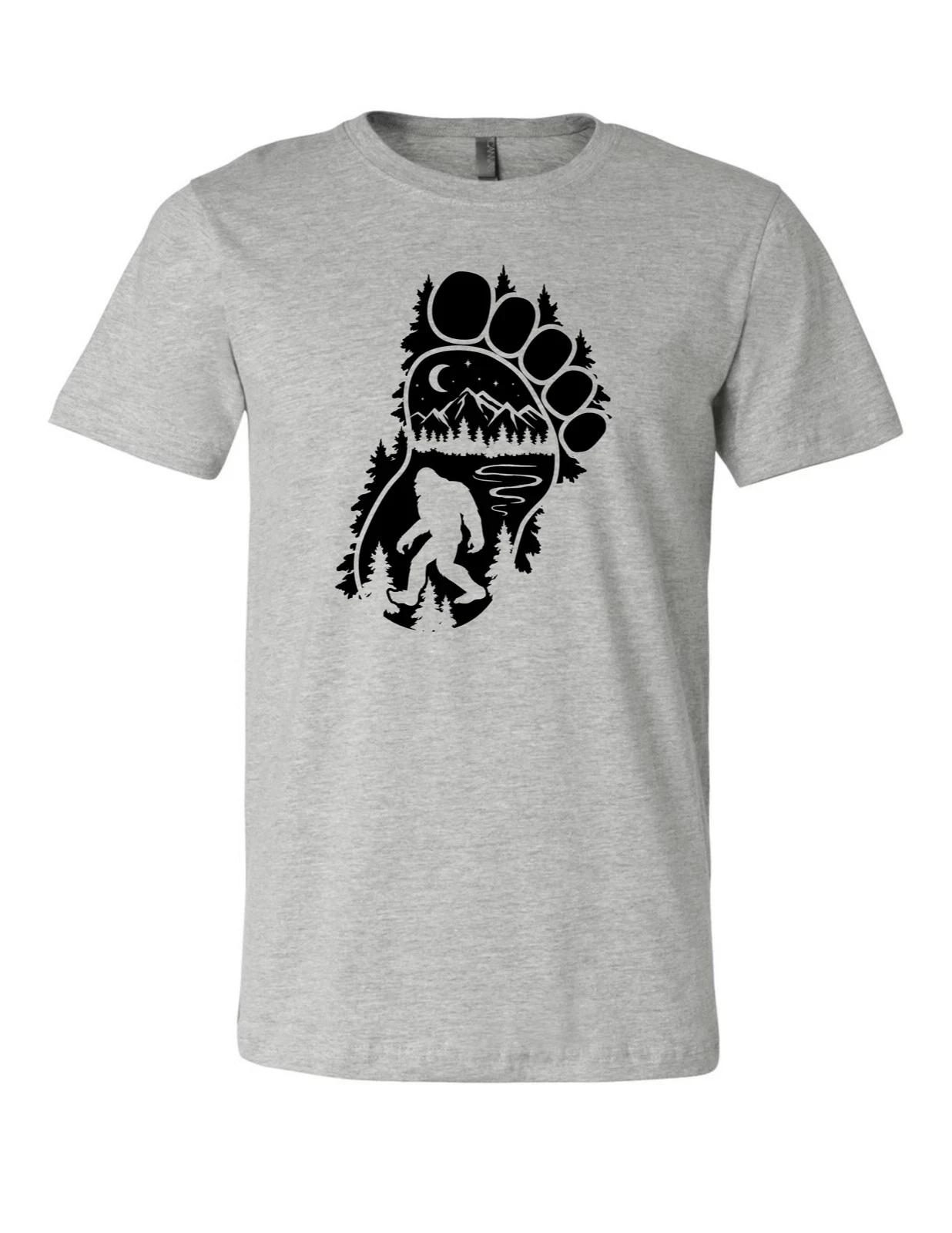 Bigfoot Sasquatch Graphic T- Shirt Funny Cryptid Outdoor Tee 2XL