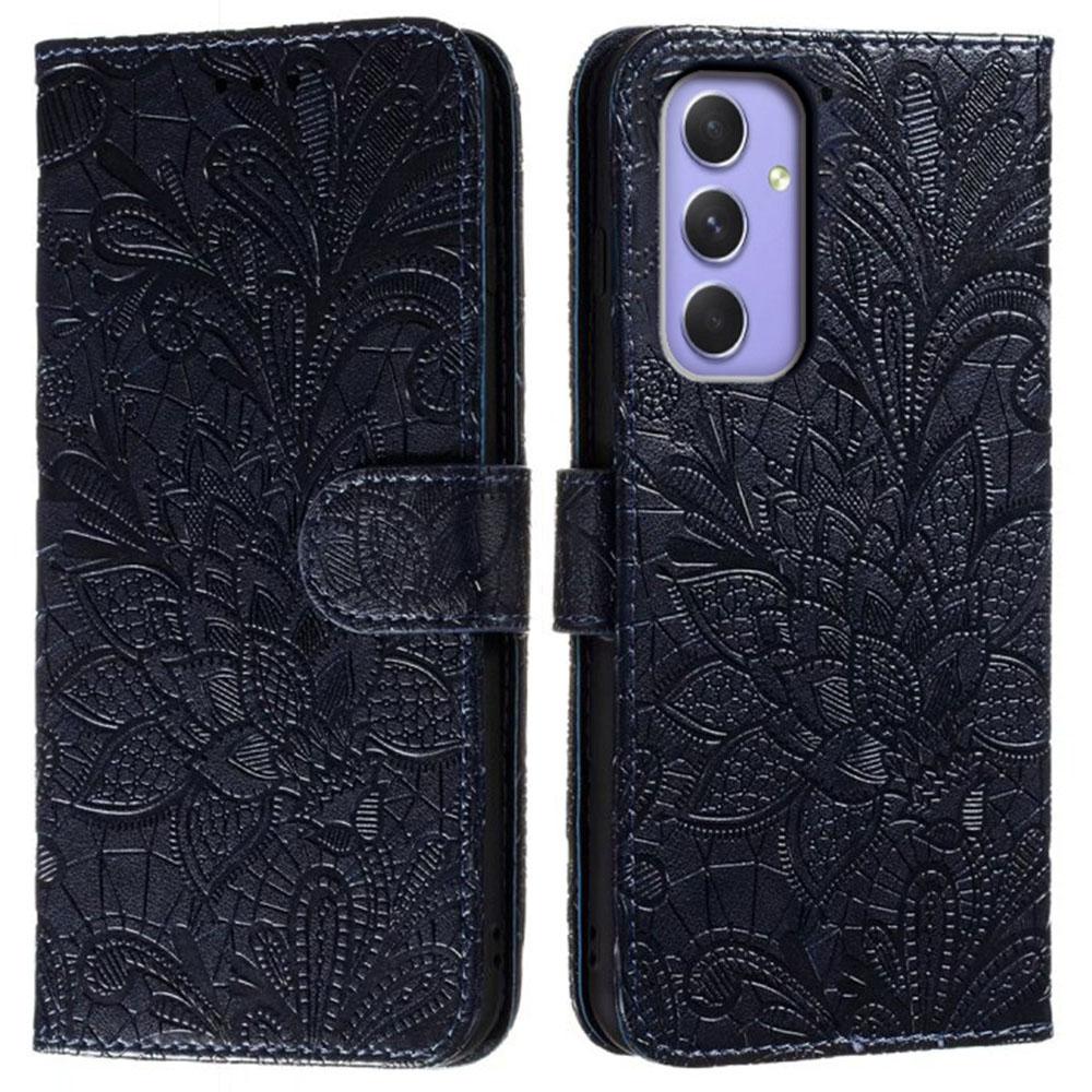 For Samsung Galaxy S25/S24 Case Lace Flowers PU Leather Flip Wallet Phone Cover