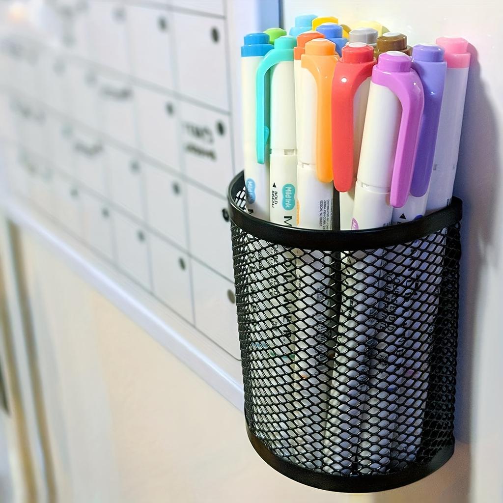 Magnetic Iron Storage Basket - Semi-Circle Pen Holder & Organizer for Home and Office, Craftsmanship, Storage Box