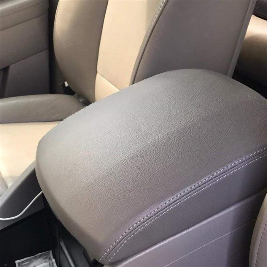 Leather Center Console Lid Armrest Cover Fit For 2009-2015 Honda Pilot Gray