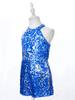 Tuta senza maniche per bambina con paillettes all-over e stile pagliaccetto corto per occasioni speciali