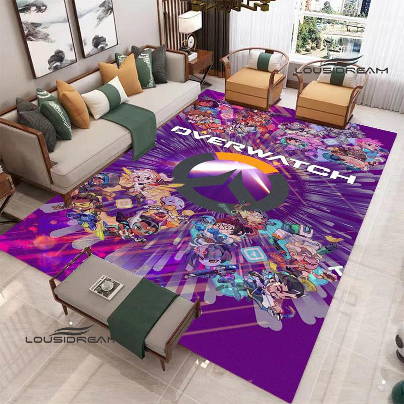 2026 Game Overwatch Printed Carpet Game Room Bedroom Non -slip Carpet Photography Prop Kawaii Rug Area Rug Birthday Gift