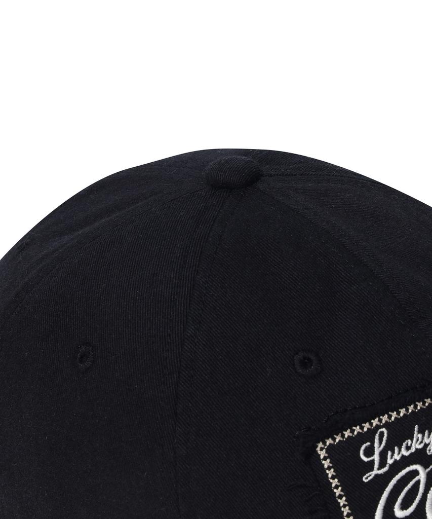 COVERNAT WOMAN Clover Heart Grunge Ball Cap Black