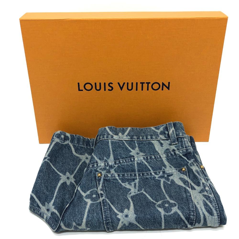 Louis Vuitton 1AFQFD Monogramm-Print Denim-Shorts Unterteile Hosen 24SS Jeanshosen