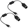 2pcs/set USB Boost Cable 5V Male To 12V Car Cigarette Lighter Socket Female Adapter Cord for Electronics Less Than 12W