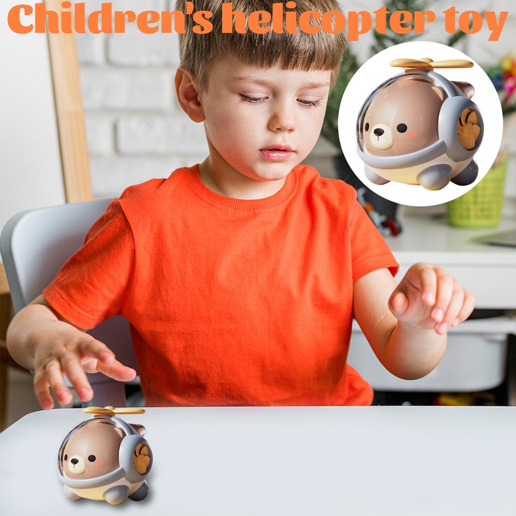 Roztomilá kreslená helikoptéra Roztomilá 0-3letá píšťalka Spinning Baby Hračka Rodič-dítě Interaktivní logická hra
