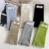 1Pair Cold-proof Half-Finger Fingerless Gloves Wool Knitted Soft Warm Solid Color Flexible Elastic