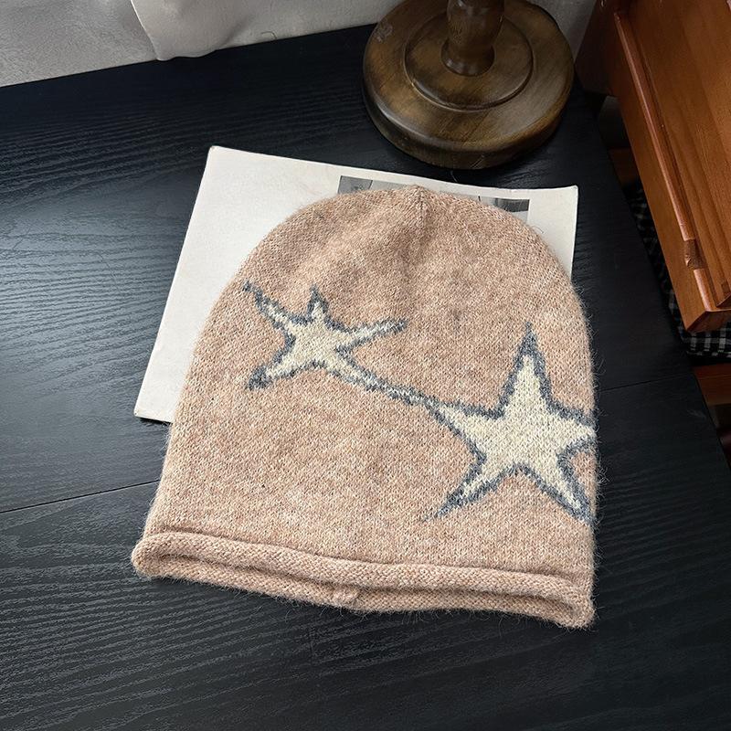 All-match Letters Ancestor Woolen Hat European and American Casual Warm Cold Hat European and American Men and Women Knitted Hat