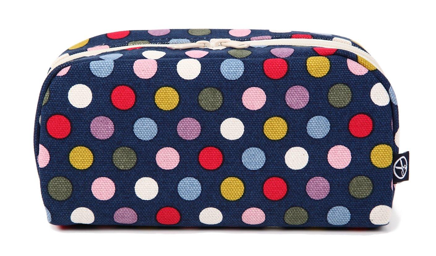 

Maeda Senko Goshiki Series Horizontal Navy x W18 x D6cm Hanpu-do [KYOTO JAPAN] Five-Color Pouch, Five-Color Dots Blue, Size Approx. H8.5