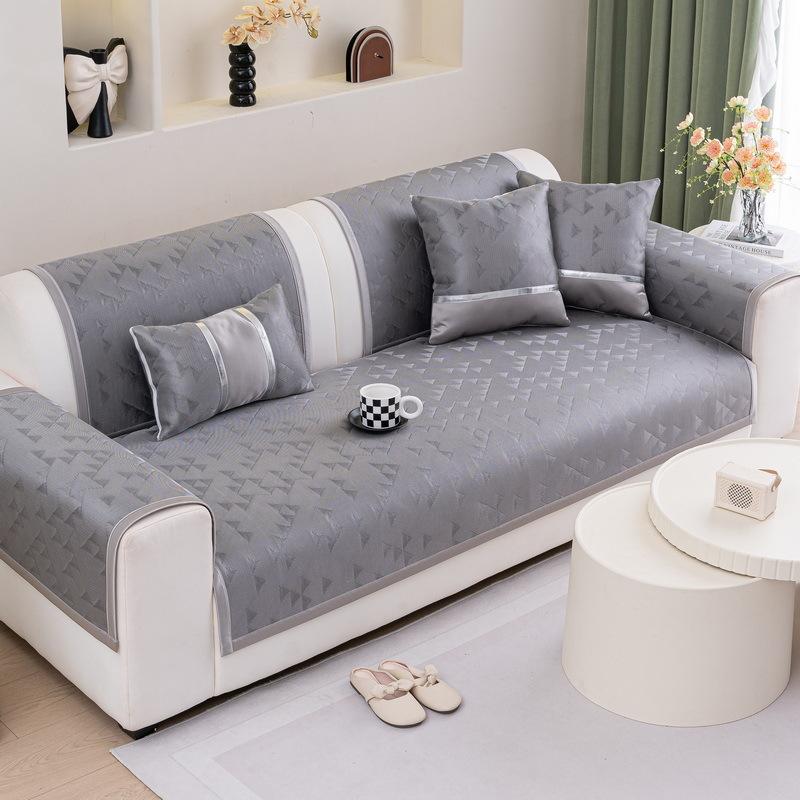 Ice Silk Sofa Cushion Leather Light Luxury Summer Mat Seat Cushion Simple Modern High-End Non-Slip Leather Sofa Cover