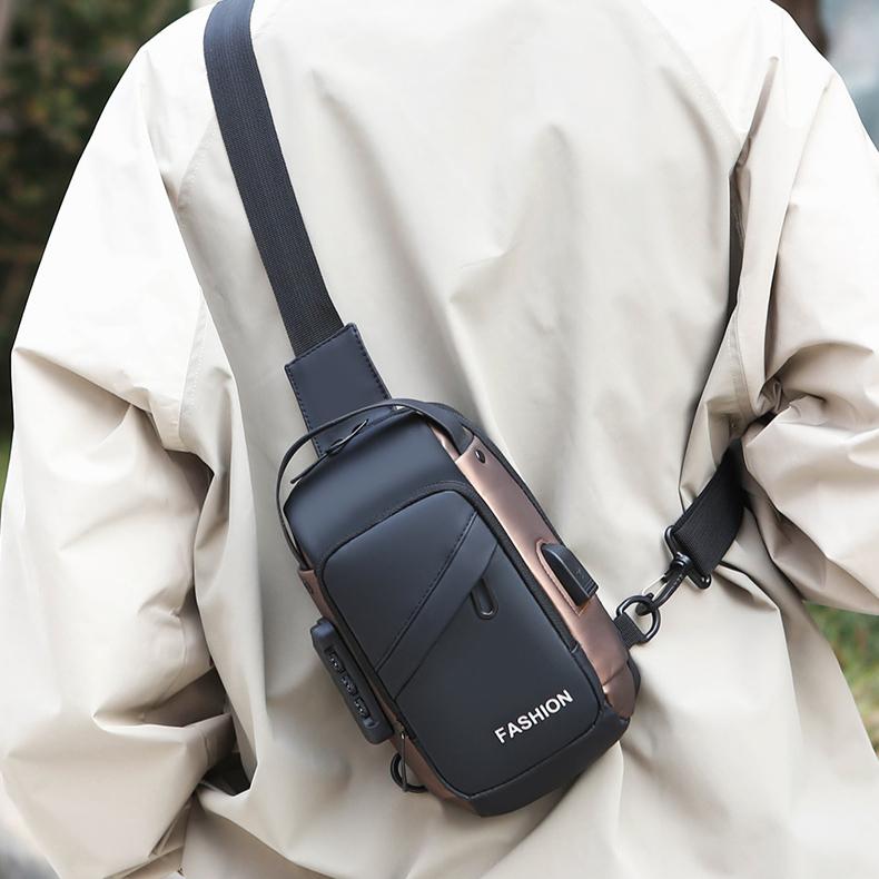 2025 Nowa torba typu crossbody męska, torba na klatkę piersiową, prosta torba na talię, przekątna torba na ramię