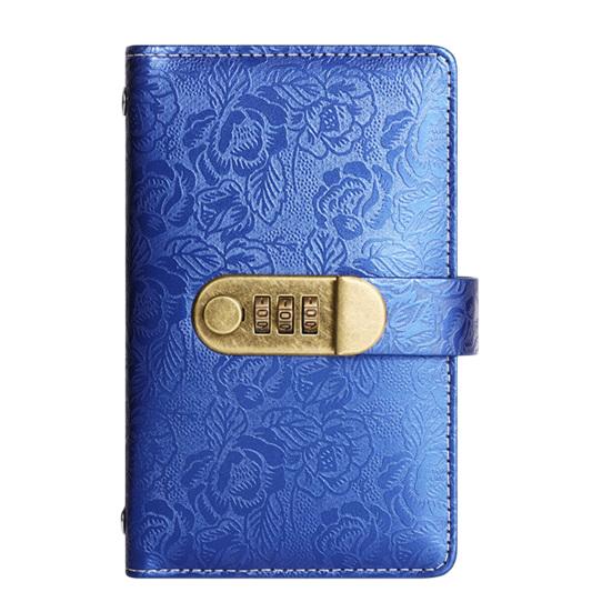Financial Planning Notebook A6 Password Lock Cash Budget Organizer, PU Leather And Relief Cover, Security Binder 100 Pocket Savings Challenge Booklet