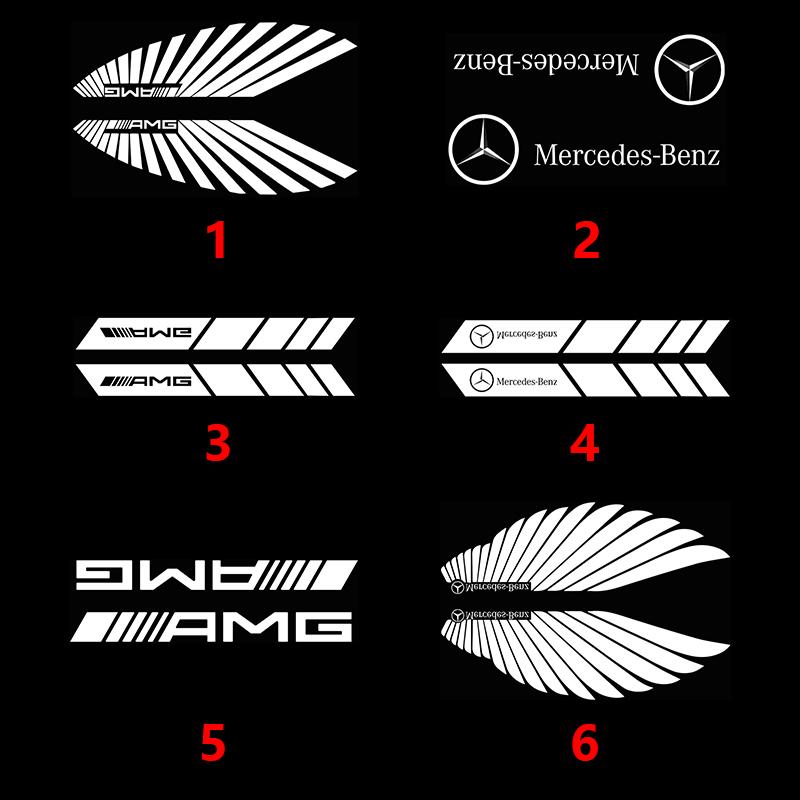 BLZ3   Rearview Mirror HD LED Projector Puddle Lamp For Mercedes Benz AMG A B C E S GLC Class W205 W213 W222 W253 Car Accessories