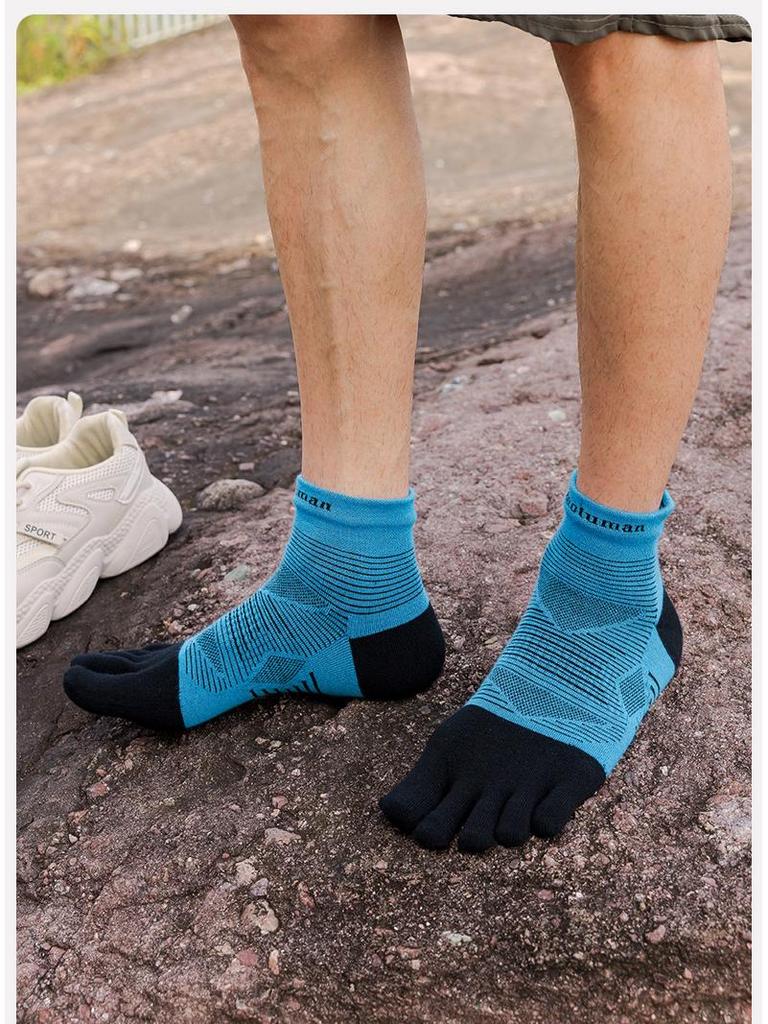 Herren- und Damen COOLMAX Zehensocken Schnelltrocknend Atmungsaktiv Schweißabsorbierend Wadenlang für Fitness und Outdoor-Laufen.