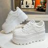 Women 8 CM Platform Sneakers Casual Outdoor Simple Design Skateboard Comfortable Lace Up Sneakers Running Sports Shoes Female 40