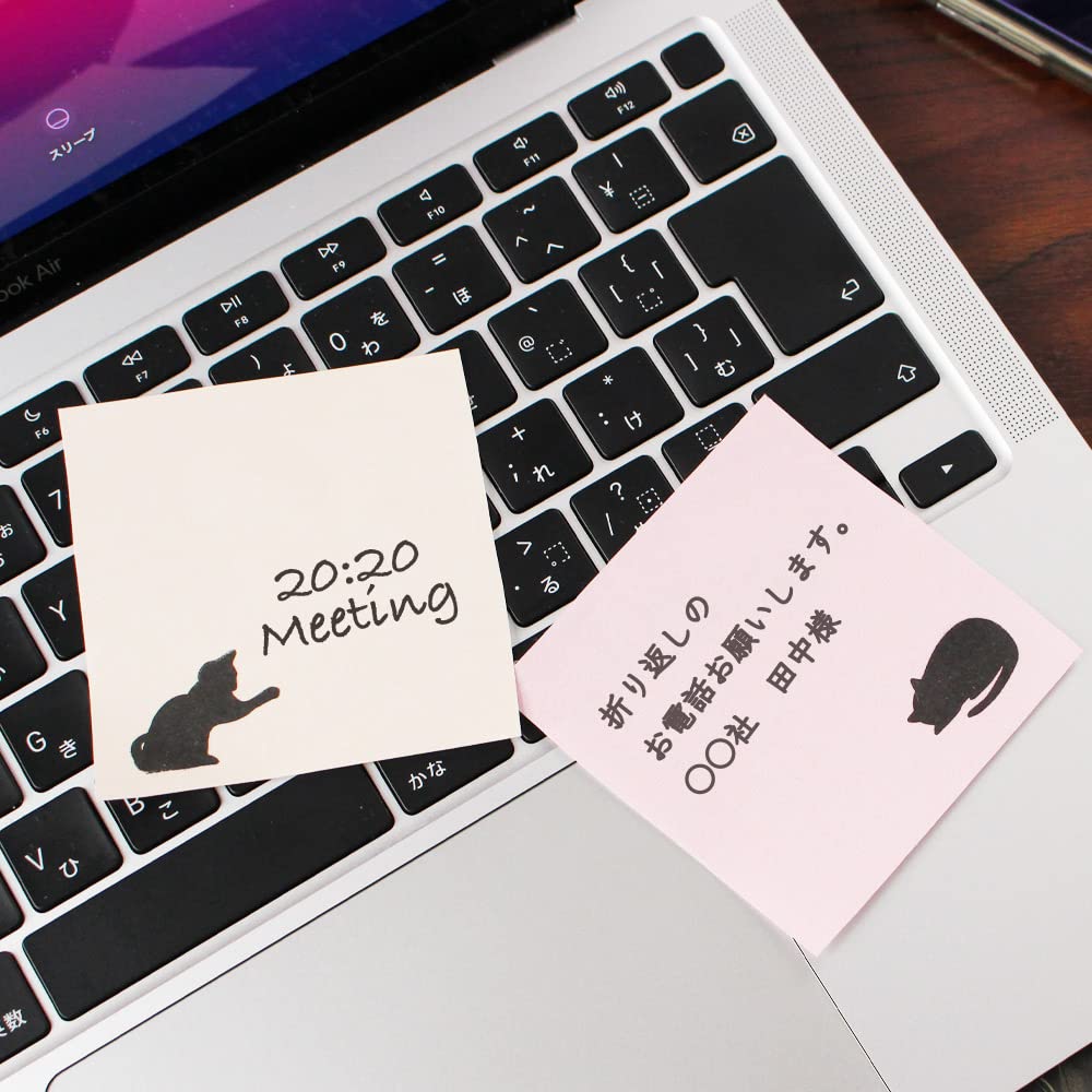 Cute Black Cat Stationery Stylish Wooden Rubber Stamp Made In Japan Stamps, Set, Gift, (#23)