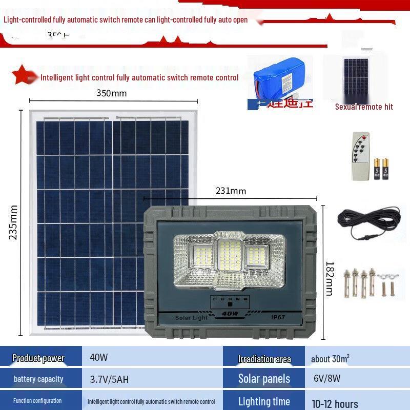 NuFeng 40W Solar Outdoor LED Light