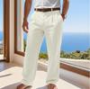 Summer Linen Casual Pants Simple Seaside Resort Style Breathable Straight Cut and Superior Quality