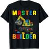 Funny Family Master Builder Building Bricks Blocks Kids Boys T-Shirt