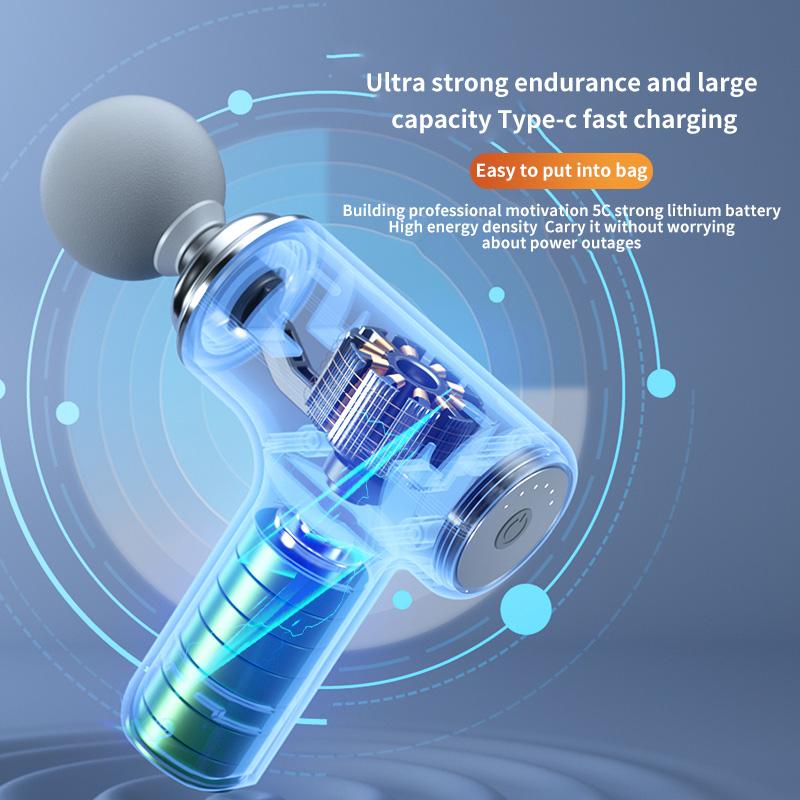 Vibrationsmassagepistole, wiederaufladbar, kabellos, Muskelentspannungsmassagegerät, Mini, professionelle Fitness, tragbare elektrische Faszienpistole