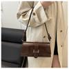 French Chic Faux Leather Baguette Bag Trendy Shoulder Armpit Crossbody Purse