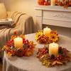 Fade Resistant Artificial Maple Mini Wreath Rustic Harvest Wreath Pumpkin Garland  Tabletop Decor
