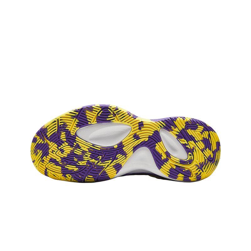 Anta Kids Wind Tunnel Synthetic Leather Mesh Professional Basketball Shoes Men Sneakers Yellow Purple A12441108-5