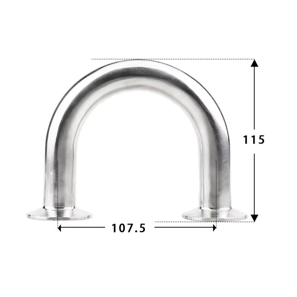 

19 25 32 38 45 51 mm Tube OD x 1.5 2 Tri Clamp 180 Degree Return Bend 304 316 Stainless Steel Sanitary Pipe Fitting Homebrew SS304