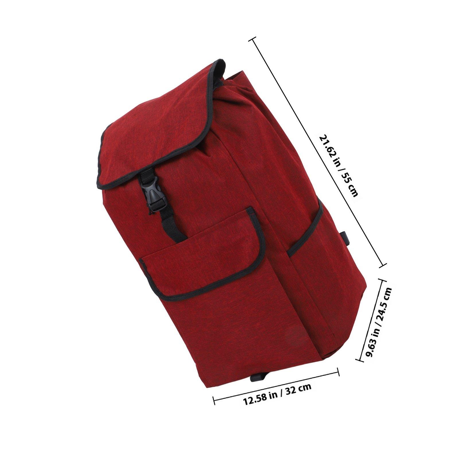 

Shopping Cart Bag Thick Oxford Waterproof Foldable Trolley Replacement Large Capacity Storage with Side and Front Pockets темно-красного